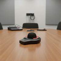 Microphone de bureau filaire à condensateur intégré avec suppression du bruit pour conférences, diffusion et enregistrement, alimentation fantôme 24V-48V