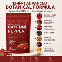240 gélules molles d'extrait naturel de piment de Cayenne de qualité supérieure pour adultes – Soutien antioxydant, santé cardiaque et digestive