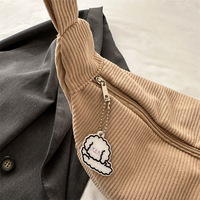 Sac à main en velours côtelé pour femme avec fermeture éclair, deux poignées, résistant à l'eau, design décontracté - Fournisseur en gros tendance