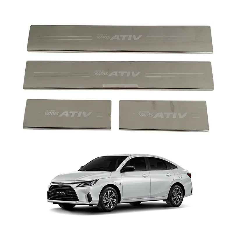 Auto Parts Stainless Steel ABS Chrome plastic Protective Door Sill Plate for Vios Ativ 2023