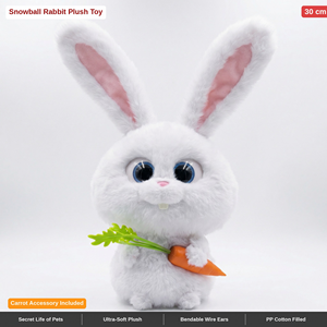 Conejo de Peluche Ultra Suave Snowball, Juguete de Peluche de 30 cm y 0.2 kg, Orejas Flexibles con Alambre, Muñeco de Algodón PP Suave para Niños, Regalo - Product Image 2