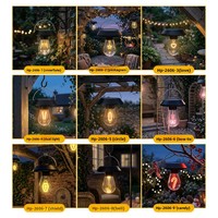 Petit lustre solaire LED pour extérieur, lumière de jardin, lanterne suspendue pour arbre, lanterne portable pour balcon, lumière d'ambiance nocturne, décoration de camping
