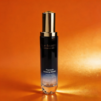 Ensemble de flacons de soin de la peau personnalisés de qualité supérieure 40/100/120ML Verre dégradé bleu foncé Bouchon doré Base taillée en diamant Emballage de sérum facial de luxe