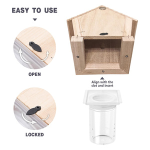 Trampa para Insectos de Madera, Forma de Cabaña de Abejas, Color Madera Natural, Ecológica, Control de Plagas de Jardín, Uso en Exteriores - Product Image 4