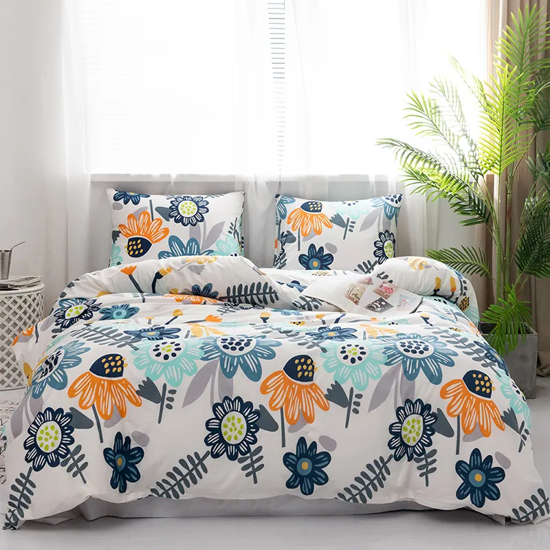 100% cotton printing fabric bedsheets bedding set