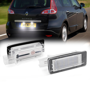 2pcs CANBUS LED Số Giấy phép Tấm Đèn đèn cho Renault espace captur langua Zoe Fluence <span class=keywords><strong>Scenic</strong></span> modus Dacia Khăn lau bụi Logan - Product Image 1