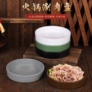 Mountain-style barbecue restaurant self-service hot pot barbecue <b>plate</b>, <b>melamine</b> creative stackable round <b>plate</b>, meat hot pot - Product Image 4
