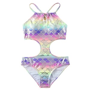 Maillot de bain une pièce pour filles 2024 Nouvelle collection <span class=keywords><strong>Sirène</strong></span> pour vacances à la source thermale, style européen et américain, maillot de bain enfant asymétrique UPF 50+ - Product Image 6