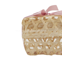 Vente en gros de boîte à bonbon en bambou/petite boîte cadeau panier avec ruban pour mariage taille et couleur personnalisées Vietnam
