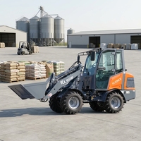 Mini-chargeuse sur pneus Premium KL908, capacité de charge de 800 kg, 18,2 kW, moteur Yanmar Euro V EPA4, transmission hydrostatique, cabine fermée, pour ferme, verger, vignoble