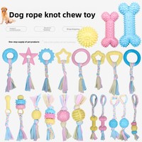 Jouet pour chiot en caoutchouc thermoplastique durable et amusant, balle automatique, nœuds de corde à mâcher, nettoyage des dents pour chats et chiens