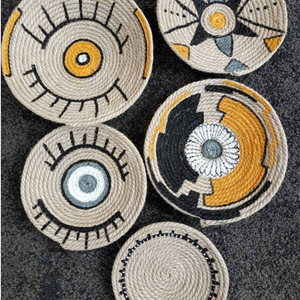 Paniers muraux suspendus en rotin de qualité supérieure, paniers en bambou faits à la main, paniers muraux tissés en jonc de mer pour la décoration de fermes - Product Image 3