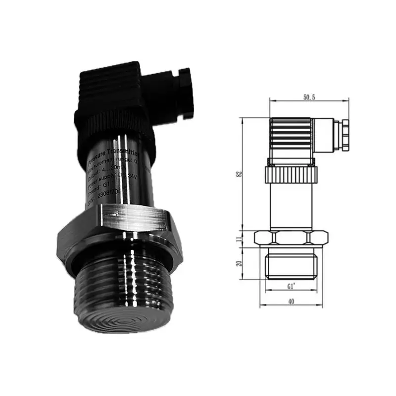 -100KPa-0-60MPa 4-20mA 0-20MA, 0-5V 0-10V RS485 Output Flat film type pressure transmitter diaphragm type OEM Customizable G1