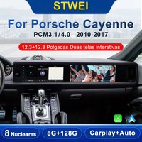 Radio Estéreo Multimedia con Pantalla Dual, GPS y Reproductor de Video para Auto, Compatible con Android Auto y Carplay, para Porsche Cayenne 958 92A 2010-2017, Marca STWEI