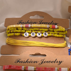 สร้อยข้อมือลูกปัด Tila แนวยุโรปและอเมริกา5ชิ้น/เซ็ตกำไลข้อมือลูกปัดแห่งความรักสไตล์โบฮีเมียนสไตล์แฟชั่นฤดูร้อน - Product Image 4