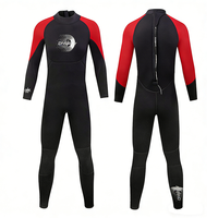 Wetsuit selam DIVESTAR berlogo depan, terbuat dari neoprene 3MM, kerah kru, lengan panjang, resleting belakang, bernapas, ramah lingkungan, untuk pria