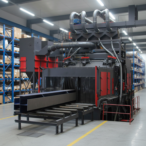 Machine de sablage à rouleaux entraînée par moteur PLC série ATHI Q69 pour prétraitement de tôles <span class=keywords><strong>et</strong></span> poutres en H, certifiée CE ISO - Product Image 2