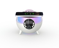 Réveil Chargement sans fil USB Bluetooth Chargeur sans fil Dreamy Color Lights Starry Sky Plafonniers Home Party