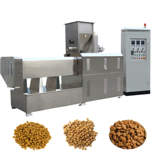 Machine de fabrication d'aliments secs pour chiens à moteur contrôlé par PLC automatique, extrusion à double vis, haute efficacité, 380V, 500 kg/h, pour animaux de compagnie - Product Image 2