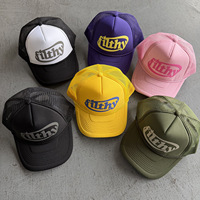 Gorra de Béisbol Deportiva Vintage Transpirable de 5 Paneles con Logotipo Personalizado en Relieve y Malla