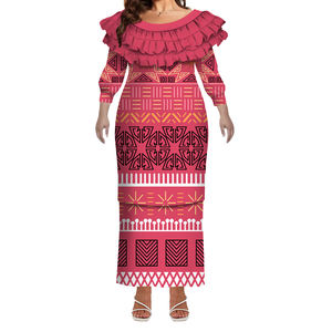 ชุดเดรสงานพรอมสองชั้นขอบคอกลมชุดเดรสแขนยาวชุดเดรสสองชั้นดีไซน์จีบสำหรับผู้หญิงขนาดใหญ่พิเศษ - Product Image 5