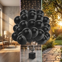 Ballons ronds en latex noir de 10 pouces, lot de 25, pour anniversaire, fête d'enfants, baby shower, fiançailles, mariage, enterrement de vie de jeune fille, décorations