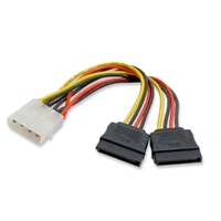 Cable adaptador de corriente SATA de 4 pines a doble 15 Pines de fábrica 2 en 1 IDE Cable IDE de blindaje trenzado de cobre puro