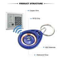 Mini-étiquettes RFID NFC ABS 125KHZ TK4100, carte de proximité intelligente, porte-clés pour système de contrôle d'accès aux portes d'hôtel, paiement, présence