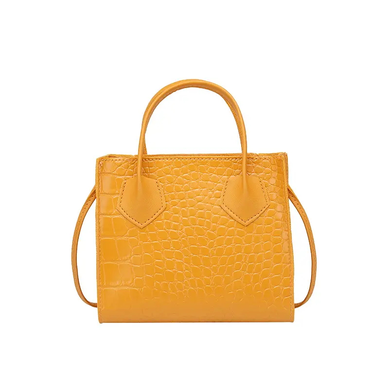 Atacado Estilo Coreano Saco das Mulheres Moda PU Ombro Crocodilo Messenger Handbag Pequeno Saco Quadrado Para Meninas