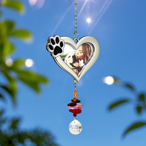 Atacado Crystal Sun Catcher Silver Heart <span class=keywords><strong>Frame</strong></span> Sun Catchers Pet Dog Cat Memory <span class=keywords><strong>Frame</strong></span> <span class=keywords><strong>Suncatcher</strong></span> com Paw Claw para Decoração - Product Image 4