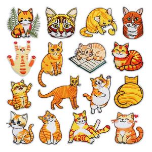 Factory Sell <b>Iron</b> on Embroidery Cute Yellow Cat Patch for Decoration - Product Image 1