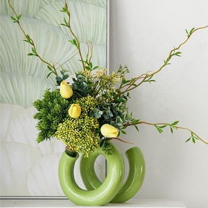 <span class=keywords><strong>Vaso</strong></span> in Ceramica Nordico Bianco e <span class=keywords><strong>Nero</strong></span>, <span class=keywords><strong>Vaso</strong></span> per Fiori con Smalto Opaco, Portafiori per Idrocoltura e Fiori Secchi, Arredamento Minimalista - Product Image 5