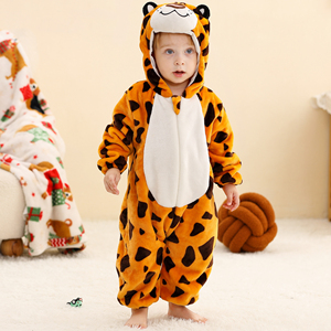Mameluco de poliéster Michley 2025 Direct <span class=keywords><strong>Factory</strong></span>, diseño de Otoño de manga larga con cremallera y patrones de animales de leopardo para bebé - Product Image 4