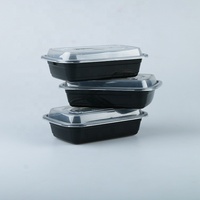 Vente en gros boîte carrée américaine épaissie unicellulaire boîte à lunch en plastique jetable récipient alimentaire à emporter avec couvercles