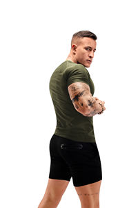 Logo personalizzato al coperto T-Shirt da allenamento abbigliamento Fitness <span class=keywords><strong>per</strong></span> la perdita di peso del corpo Sport esercizio <span class=keywords><strong>Sauna</strong></span> tuta <span class=keywords><strong>per</strong></span> gli <span class=keywords><strong>uomini</strong></span> - Product Image 6