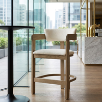Chaise haute de bar la plus vendue, avec dossier rembourré et structure en bois massif, pour salle à manger