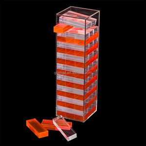 Blocs de jeu en acrylique classiques personnalisés pour couples adultes et enfants, mini blocs en plastique translucides colorés de 48 pièces avec logo - Product Image 6