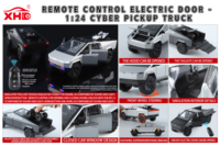 Modèle de camionnette lourde en alliage moulé sous pression 1:24, télécommandé, avec son et lumière, plusieurs pièces ouvrables, jouet à rétrofriction, qualité supérieure