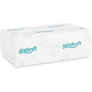 Windsoft 101 Toallas de papel plegables en C en relieve Blanco suave 10 1/10X13 1/5 200/paquete 12 paquetes/cartón para cocina y baño - Product Image 2