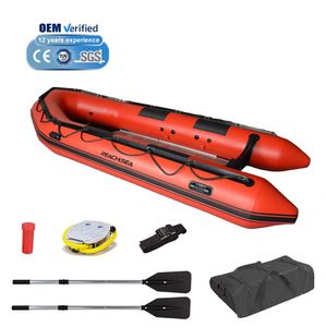 Bote <span class=keywords><strong>de</strong></span> Rescate Inflable Reachsea <span class=keywords><strong>de</strong></span> PVC y Aluminio para <span class=keywords><strong>6</strong></span> Personas, 3.8m, Color Negro y Rojo, con Espejo <span class=keywords><strong>de</strong></span> Popa, en Venta - Product Image 6