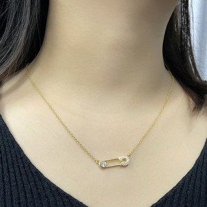 ROXI S925 Argent Sterling INS Collier Pendentif Mini Trombone Créatif Polyvalent Personnalisé en Zircon pour Clavicule - Product Image 3
