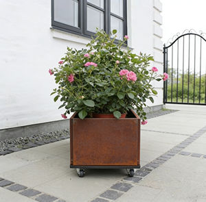 Jardinière en acier Corten pour extérieur, finition rouille, pot de fleurs en métal, jardinière surélevée, acier patinable, décoration paysagère - Product Image 3