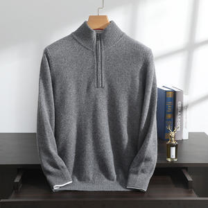 Qiaoyatou เสื้อคาร์ดิแกนผู้ชาย, เสื้อกันหนาวหนามีซิปคอเสื้อกึ่งสูงเสื้อโค้ทแคชเมียร์สงคราม100ฤดูใบไม้ร่วงและฤดูหนาว - Product Image 3