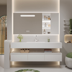 Juego <span class=keywords><strong>de</strong></span> <span class=keywords><strong>tocador</strong></span> <span class=keywords><strong>de</strong></span> baño para colgar en la pared moderno <span class=keywords><strong>de</strong></span> lujo <span class=keywords><strong>con</strong></span> <span class=keywords><strong>espejo</strong></span> y lavabo, muebles <span class=keywords><strong>de</strong></span> baño contemporáneos para Baño - Product Image 3