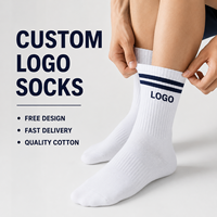 Chaussettes de course unisexes personnalisées avec logo sur mesure, chaussettes de sport en coton rayées pour hommes