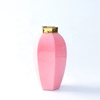Vase de table moderne de luxe Art déco en porcelaine transparente brillant or et rose, article de décoration intérieure
