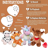 Vente en gros de Vache des Highlands avec battement de coeur Animaux en peluche enregistrables Enregistreur de messages doux Cadeaux en peluche douce
