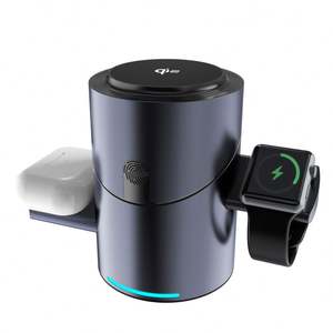 Base de Carga Inalámbrica Magnética 3 en 1 para Teléfonos, Auriculares y Relojes Inteligentes, Carga Rápida de 15 W, Botón Táctil Integrado - Product Image 3