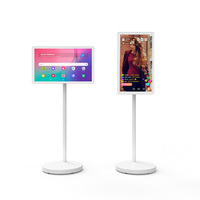 Téléviseur intelligent portable LCD de 21,5 pouces avec écran tactile, caméra intégrée, Wi-Fi, Google Play, tablette d'affichage, utilisation en ascenseur, centre commercial, roues