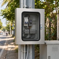 304 Edelstahl Solar-PV-Gehäuse IP65 Sichtfenster Wandmontierte Elektrobox mit DIN-Schiene